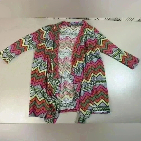 Flamingo urban bright neon medium open front cardigan layering career office - Picture 4 of 11